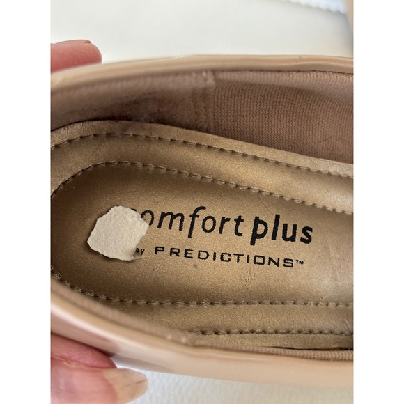 Comfort Plus by Predictions Nude Patent Round Toe Pumps Heels Size 5 - Picture 8 of 9